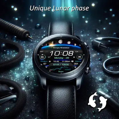 Moon Phase Digital Watch face screenshot 4