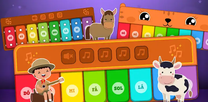 Piano Kids: music, drums & fun — Android game banner