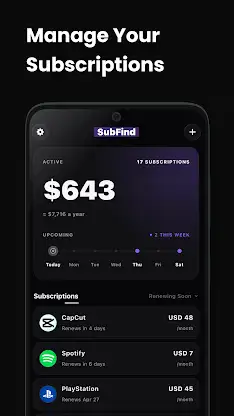 SubFind: Subscription Tracker screenshot 1