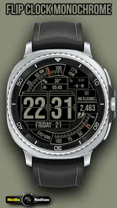 Flip Clock Monochrome screenshot 1