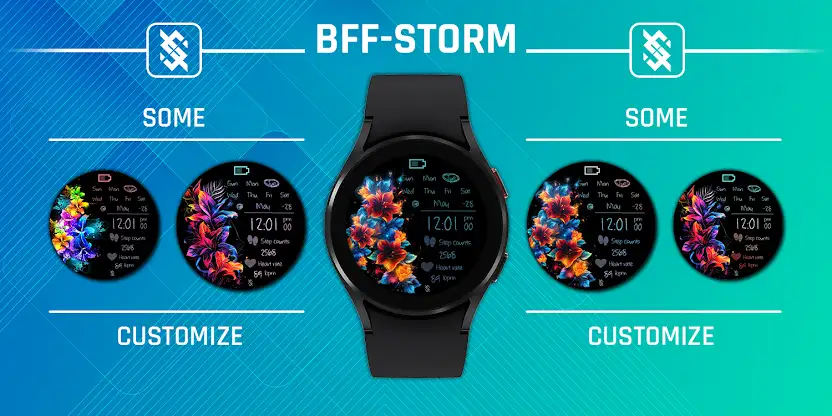 BFF3- Neon Art Colorful Flower screenshot 4
