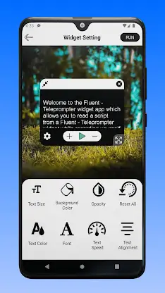Fluent Teleprompter widget screenshot 5
