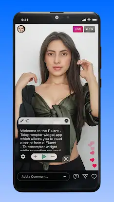 Fluent Teleprompter widget screenshot 2
