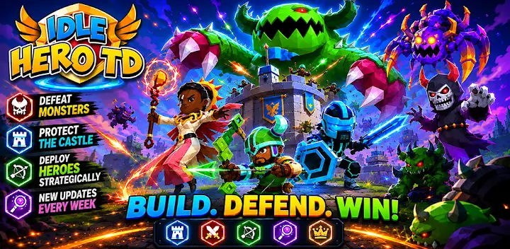 Idle Hero TD Tower Defense RPG — Android game banner