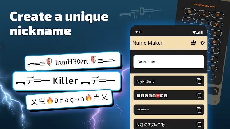 Nickname Maker: Gamer names screenshot 1