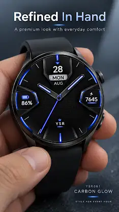YSR061 Carbon Glow Watch Face screenshot 2