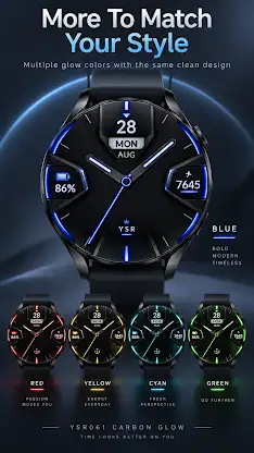 YSR061 Carbon Glow Watch Face screenshot 3