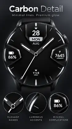 YSR061 Carbon Glow Watch Face screenshot 8