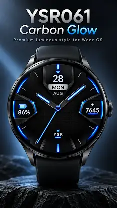 YSR061 Carbon Glow Watch Face screenshot 1