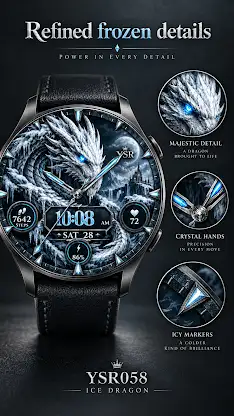 YSR058 Ice Dragon Watch Face screenshot 3