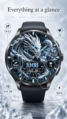 YSR058 Ice Dragon Watch Face screenshot 5