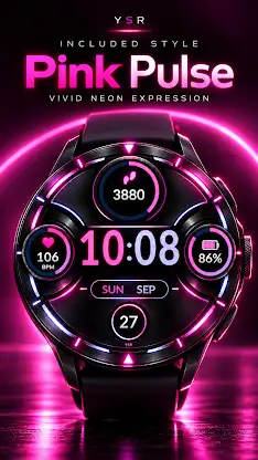 YSR013 Neon Orbit Watch Face screenshot 5
