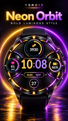 YSR013 Neon Orbit Watch Face screenshot 1
