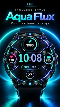 YSR013 Neon Orbit Watch Face screenshot 7