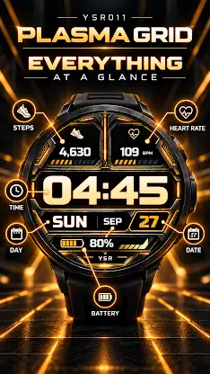 YSR011 Plasma Grid Watch Face screenshot 1