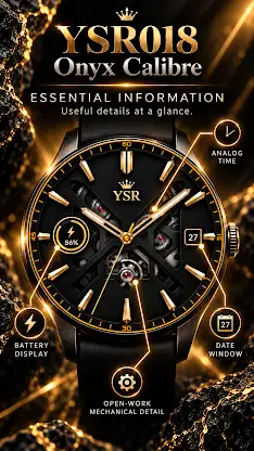 YSR018 Onyx Calibre Watch Face screenshot 6