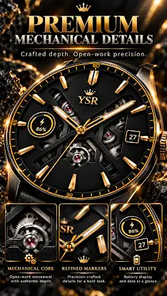 YSR018 Onyx Calibre Watch Face screenshot 4