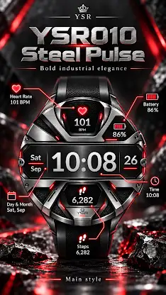 YSR010 Steel Pulse Watch Face screenshot 6