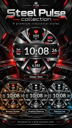 YSR010 Steel Pulse Watch Face screenshot 7