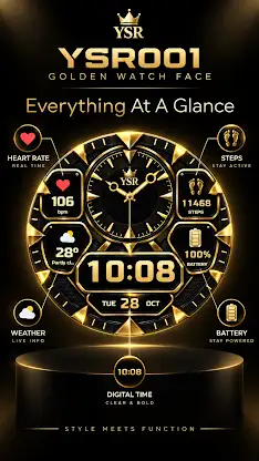YSR001 Golden Watch Face screenshot 1