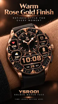 YSR001 Golden Watch Face screenshot 5