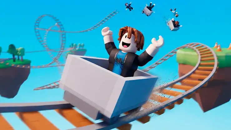 Blocky Cart Ride: Coaster Game screenshot 1