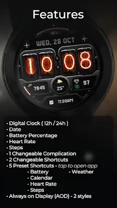 TVV Nixie Digital Watch Face screenshot 3