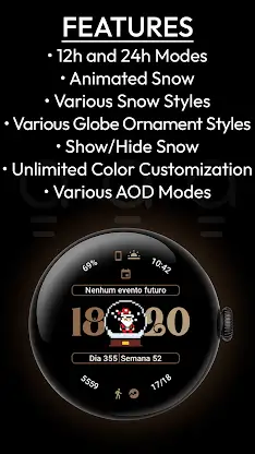 AD Xmas Globe - Watch Face screenshot 4
