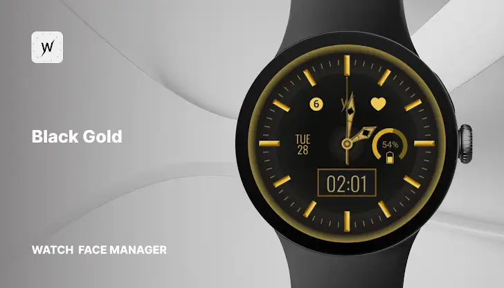 Black Gold Watch Face screenshot 1