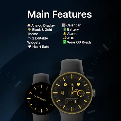 Black Gold Watch Face screenshot 2