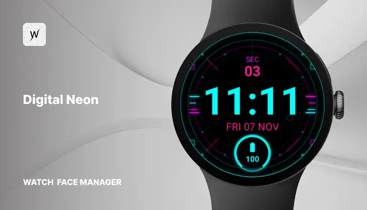 Digital Neon Watch Face screenshot 1