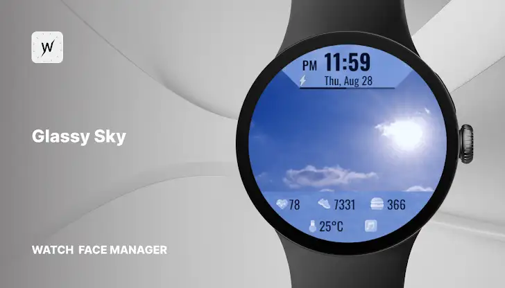 Glassy Sky Watch Face screenshot 1