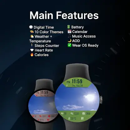 Glassy Sky Watch Face screenshot 2
