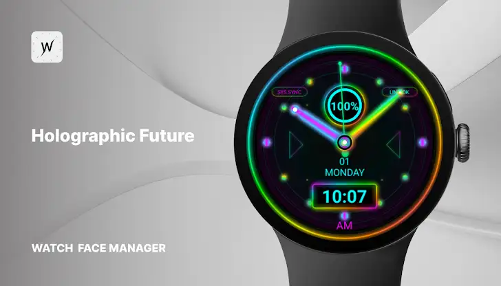 Holographic Future Watch Face screenshot 1