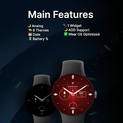 Midnight Blue Watch Face screenshot 2
