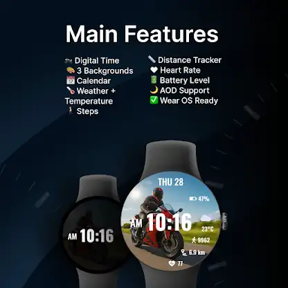 Moto Race Watch Face screenshot 2