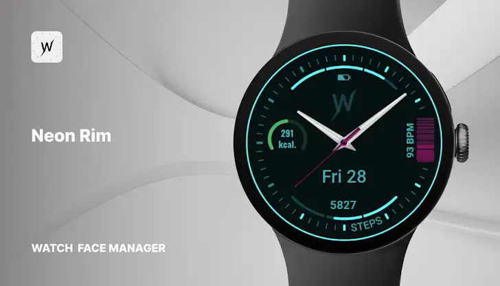 Neon Rim Watch Face screenshot 1