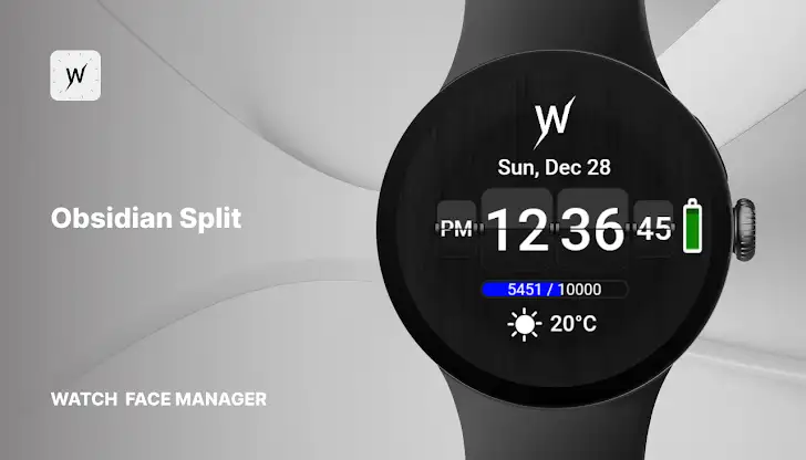 Obsidian Split Watch Face screenshot 1