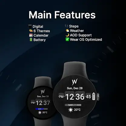 Obsidian Split Watch Face screenshot 2