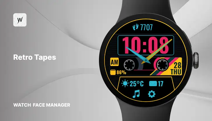 Retro Tapes Watch Face screenshot 1