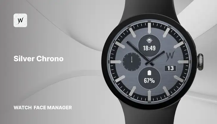 Silver Chrono Watch Face screenshot 1