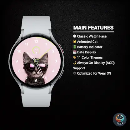 Stylish Cat Watch Face screenshot 2