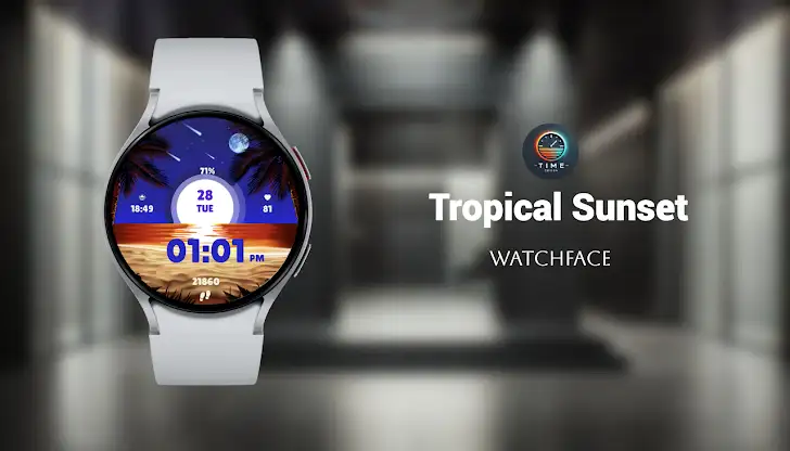 Tropical Sunset Watch Face screenshot 1