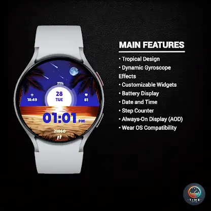 Tropical Sunset Watch Face screenshot 2