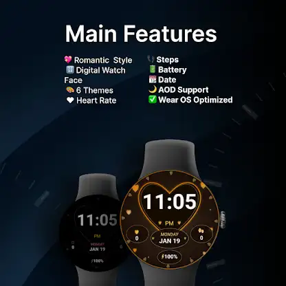 Valentine Hearts - watch face screenshot 2