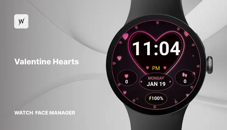 Valentine Hearts - watch face screenshot 1