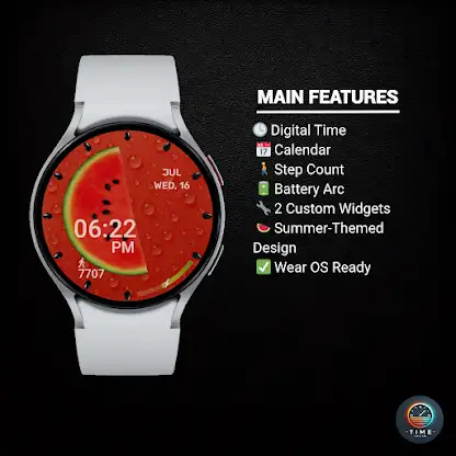 Watermelon Breeze Watch Face screenshot 2