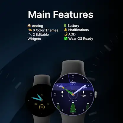 Winter Analog Watch Face screenshot 2