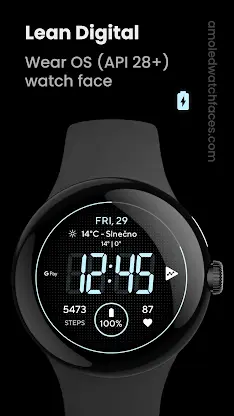 Lean Digital Watch Face screenshot 1
