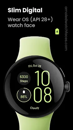 Slim Digital Watch Face screenshot 1
